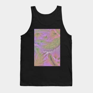 PINK FEATHERS TROPICAL AR PALM PRINT MAUVE PASTEL PINK DECO DESIGN Tank Top